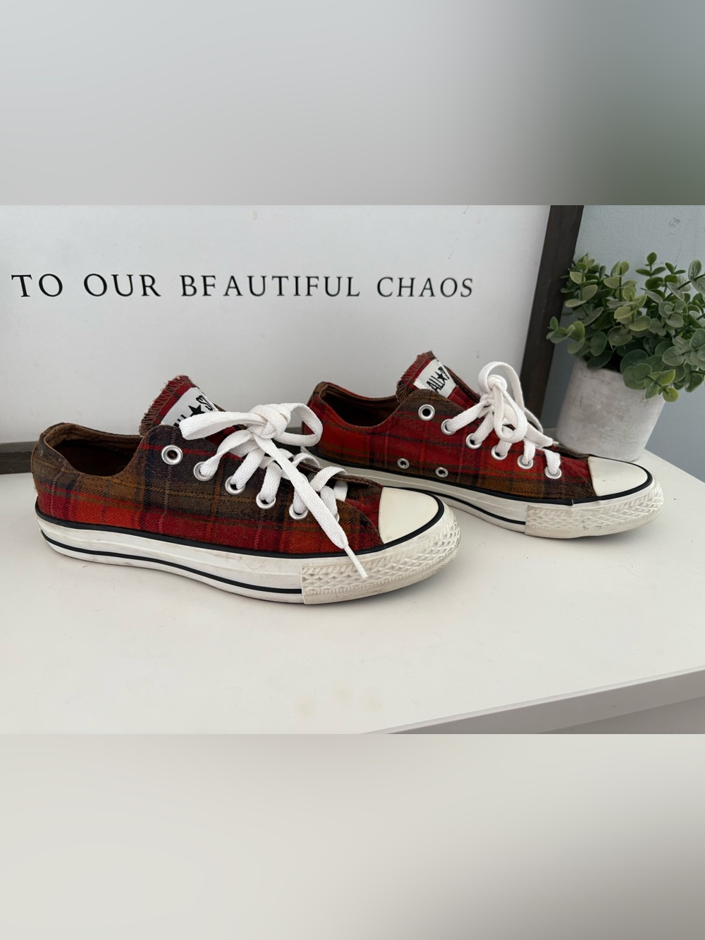 Converse All Star Plaid Size 7 Women’s